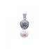 Срібний кулон з перлами і куб. цирконіями - фото 1