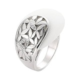 Breuning Женское серебряное кольцо с куб. циркониями и корианом, 1533054