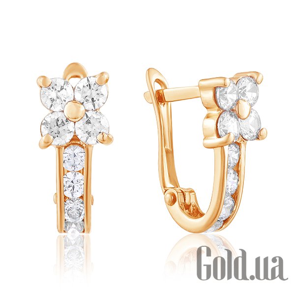 

Серьги Украина, Золотые серьги с камнями Swarovski