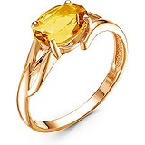 Женское золотое кольцо с цитрином, 1554046