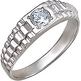 Мужское серебряное кольцо с куб. цирконием, 1555838