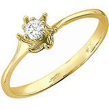 Золотое кольцо с бриллиантом, 1604478