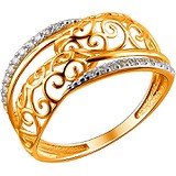 Женское золотое кольцо с куб. циркониями, 1615230