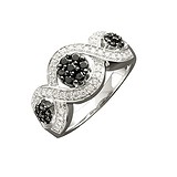 Женское серебряное кольцо с куб. циркониями, 1618046