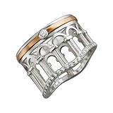 Женское серебряное кольцо с куб. циркониями в позолоте, 1619582
