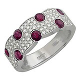 Женское золотое кольцо с рубинами и бриллиантами, 1625214