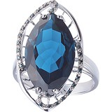 Женское золотое кольцо с бриллиантами и топазом, 1667966