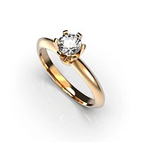 Золотое кольцо с бриллиантом, 1768318