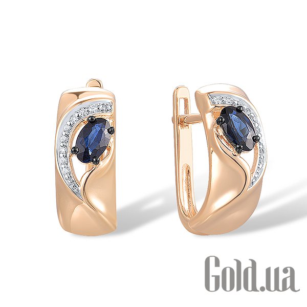 

Серьги Lurie Jewelry, Золотые серьги с бриллиантами и сапфирами