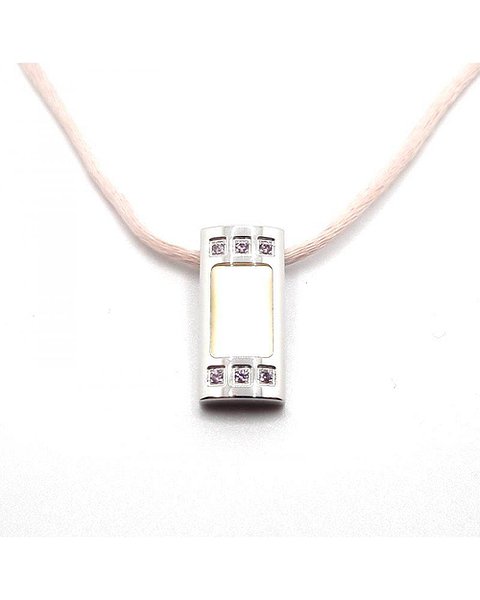 Saint Honore Стальное колье с цирконами и перламутром