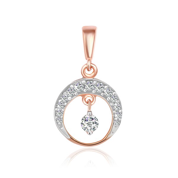 Серебряный кулон  с куб. циркониями в позолоте