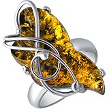 Женское серебряное кольцо с янтарем, 1615487