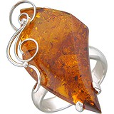 Женское серебряное кольцо с янтарем, 1615743