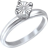 Серебряное кольцо с бриллиантом, 1629055