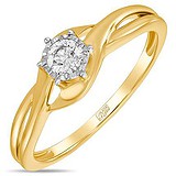 Золотое кольцо с бриллиантом, 1700991