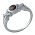 Женское серебряное кольцо с гранатом и куб. циркониями - фото 1