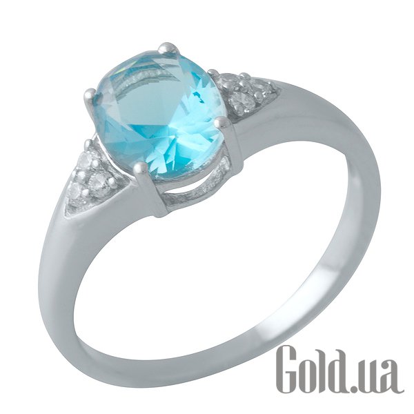 

Женские кольца Fresh Jewelry, Женское серебряное кольцо с синт. аквамарином и куб. циркониями, 18