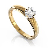 Золотое кольцо с бриллиантом, 1723007