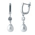 Срібні сережки з культив. перлами і куб. цирконіями - фото 1
