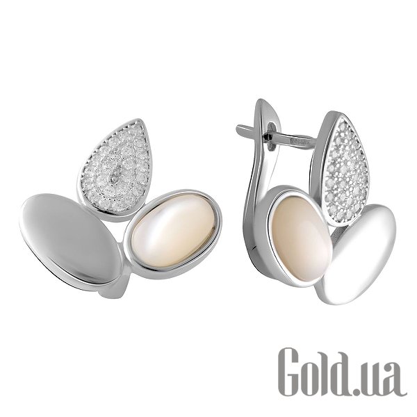 

Серьги Fresh Jewelry, Серебряные серьги с куб. циркониями и перламутром