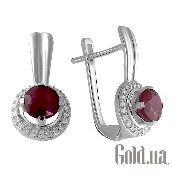 

Серьги Fresh Jewelry, Серебряные серьги с куб. циркониями и рубинами