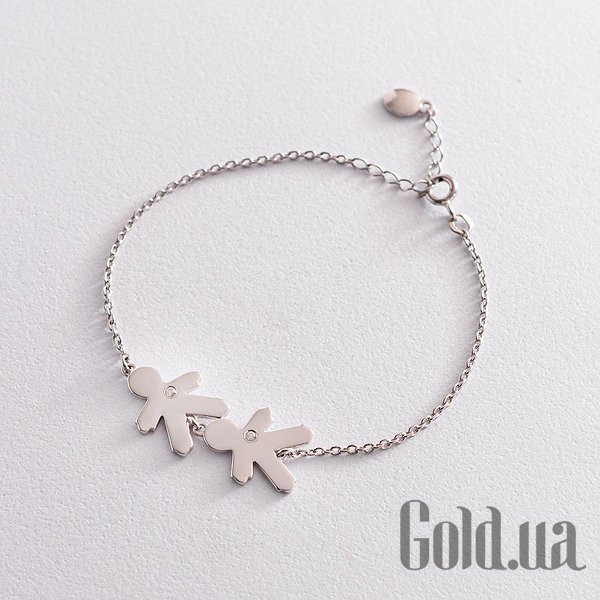 

Женские браслеты Украина, Женский серебряный браслет с куб. циркониями, 16