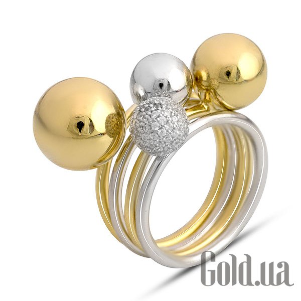 

Женские кольца Fresh Jewelry, Женское серебряное кольцо с куб. циркониями в позолоте, 17