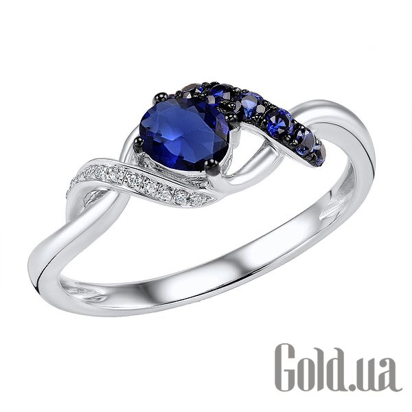 

Кольцо Lurie Jewelry, Золотое кольцо с бриллиантами и сапфирами, 17