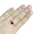 Женское серебряное кольцо с куб. циркониями и рубином - фото 2