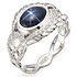 Женское золотое кольцо с бриллиантами и сапфиром - фото 1