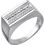 Мужское серебряное кольцо с куб. циркониями, 1555840