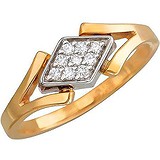 Женское золотое кольцо с куб. циркониями, 1604736