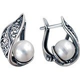 Срібні сережки з культів. перлами, 1607552