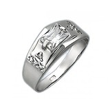 Мужское серебряное кольцо с куб. циркониями, 1620608