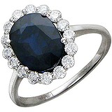Женское золотое кольцо с бриллиантами и сапфиром, 1663872