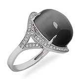 Женское серебряное кольцо с куб. циркониями и улекситом, 1667456