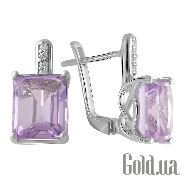 

Серьги Fresh Jewelry, Серебряные серьги с куб. циркониями и аметистами