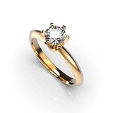 Золотое кольцо с бриллиантом, 1768320