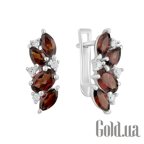

Серьги Fresh Jewelry, Серебряные серьги с куб. циркониями и гранатами
