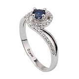 Женское золотое кольцо с бриллиантами и сапфиром, 1795456