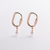 Золотые серьги с культив. жемчугом, 1796224