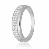 Серебряное обручальное кольцо с куб. циркониями, 295552