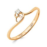 Женское золотое кольцо с бриллиантом, 1512577