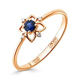 Женское золотое кольцо с бриллиантами и сапфиром, 1546625