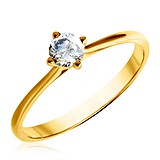 Золотое кольцо с бриллиантом, 1619073