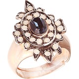 Женское серебряное кольцо с куб. циркониями в позолоте, 1621633