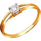 Золотое кольцо с бриллиантом, 1629057