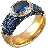 Женское золотое кольцо с бриллиантами и сапфирами, 1656705