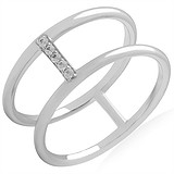 Женское серебряное кольцо с куб. циркониями, 1665921