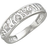 Серебряное обручальное кольцо с куб. циркониями, 1674625
